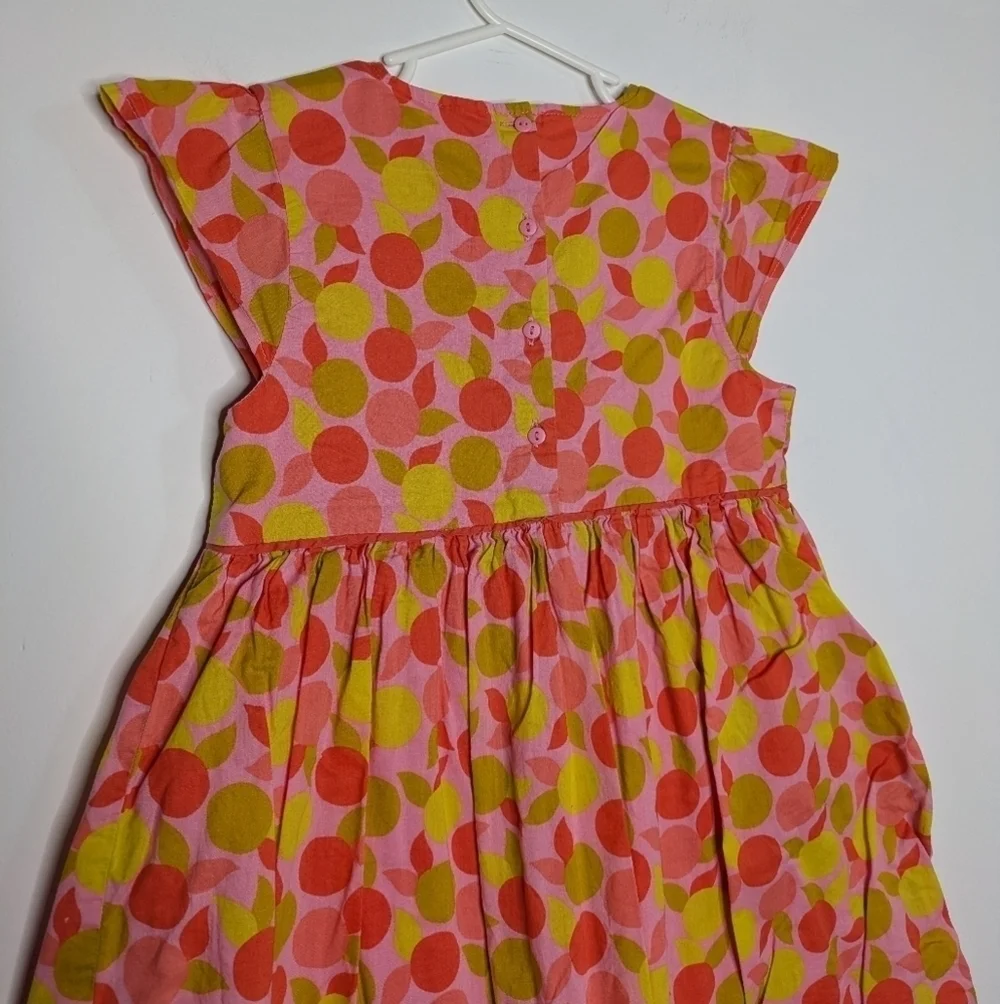 Du Pareil Au Meme pink orange yellow citrus fruit print summer dress 8